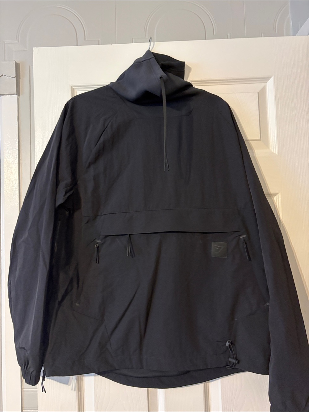 Gymshark Black Pullover Windbreaker Anorak. Turtleneck